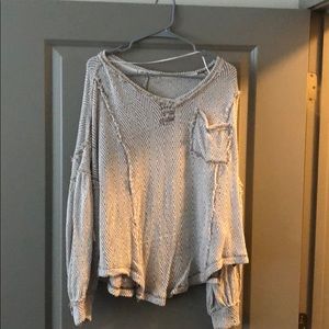 Free People waffle knit top